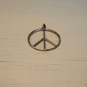 Silver Tone Peace Sign Pendant